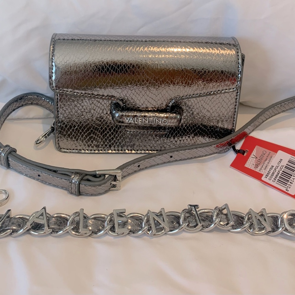 Leather Valentino by Mario Valentino adjustable strap purse